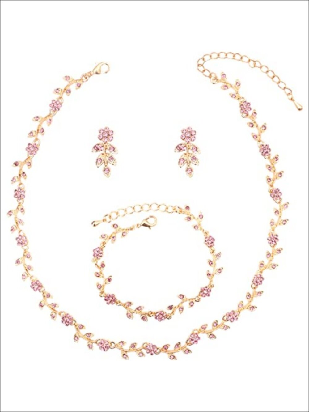 Rhinestone Crystal Choker Necklace Earrings Bracelet Jewelry Set Wedding Prom